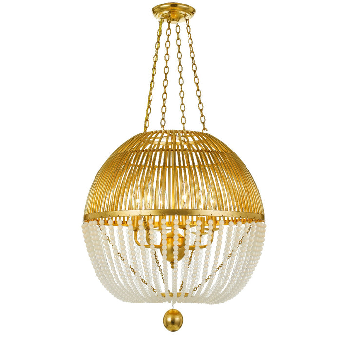 Crystorama DUV-626-GA Six Light Chandelier, Antique Gold