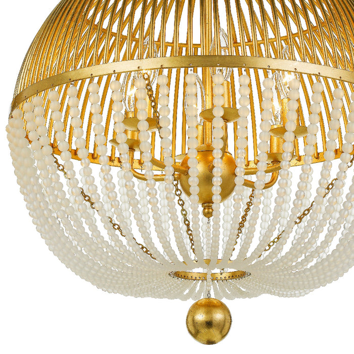 Crystorama DUV-626-GA Six Light Chandelier, Antique Gold