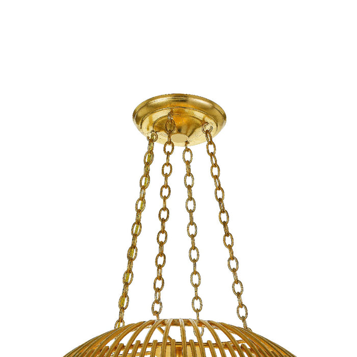 Crystorama DUV-626-GA Six Light Chandelier, Antique Gold