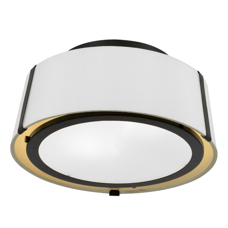 Crystorama FUL-903-BK Two Light Semi Flush Mount, Black