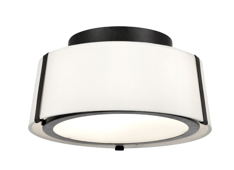 Crystorama FUL-903-BK Two Light Semi Flush Mount, Black
