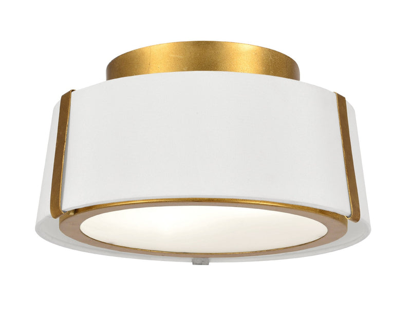 Crystorama FUL-903-GA Two Light Semi Flush Mount, Antique Gold