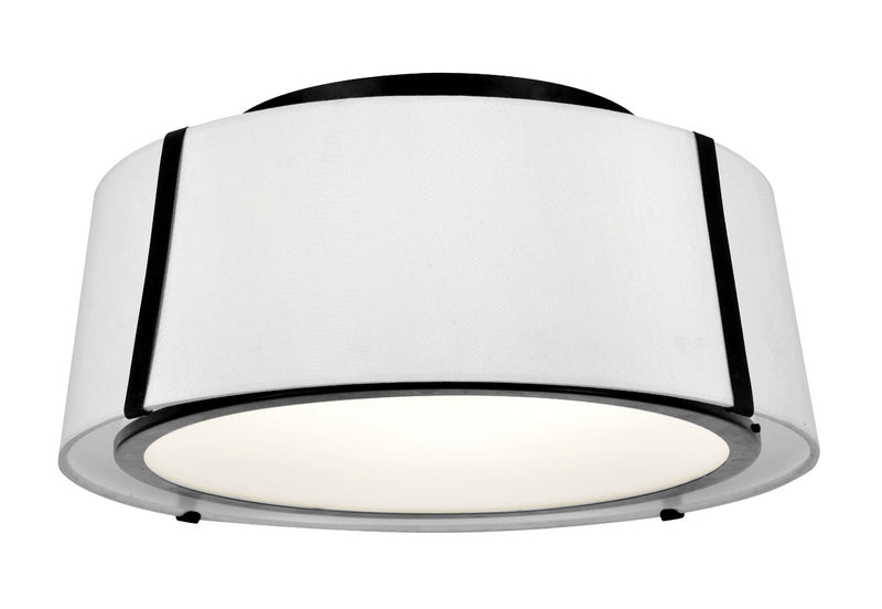Crystorama FUL-905-BK Three Light Semi Flush Mount, Black