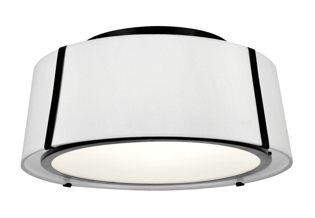 Crystorama FUL-905-BK Three Light Semi Flush Mount, Black