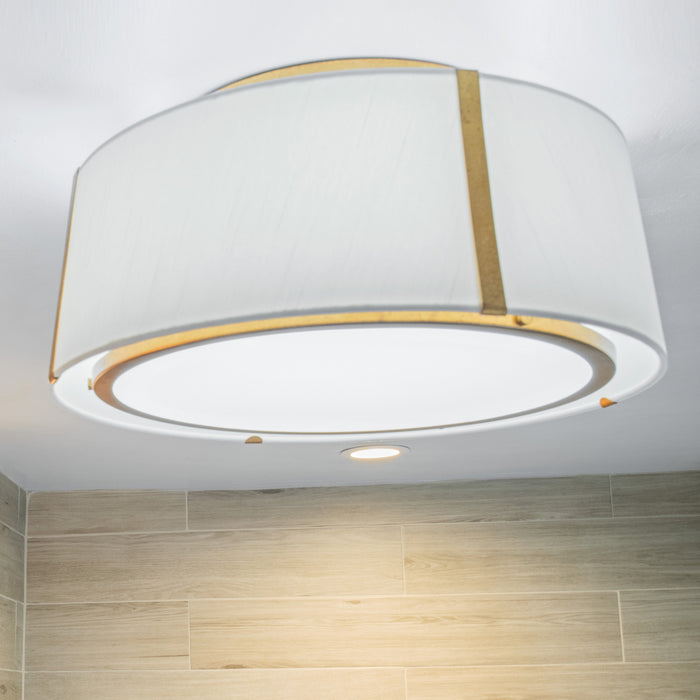Crystorama FUL-905-GA Three Light Semi Flush Mount, Antique Gold