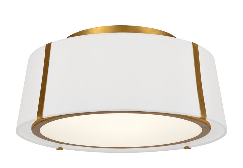 Crystorama FUL-905-GA Three Light Semi Flush Mount, Antique Gold