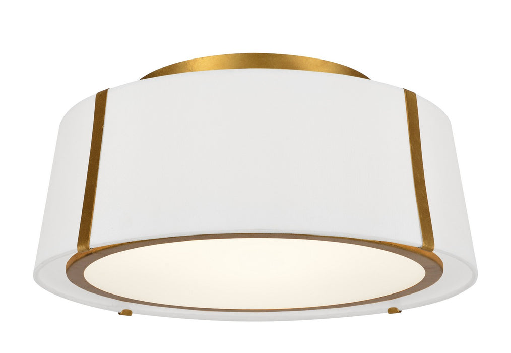 Crystorama FUL-905-GA Three Light Semi Flush Mount, Antique Gold