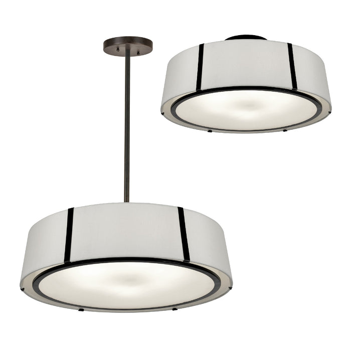 Crystorama FUL-907-BK_CEILING Six Light Semi Flush Mount, Black
