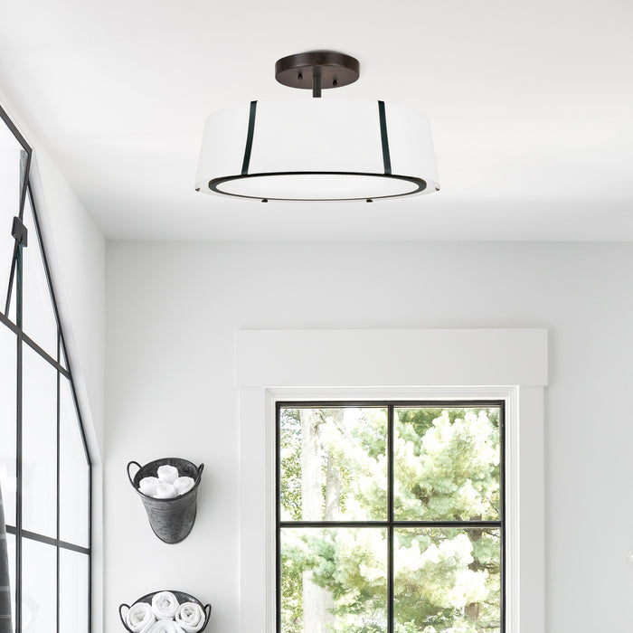 Crystorama FUL-907-BK_CEILING Six Light Semi Flush Mount, Black