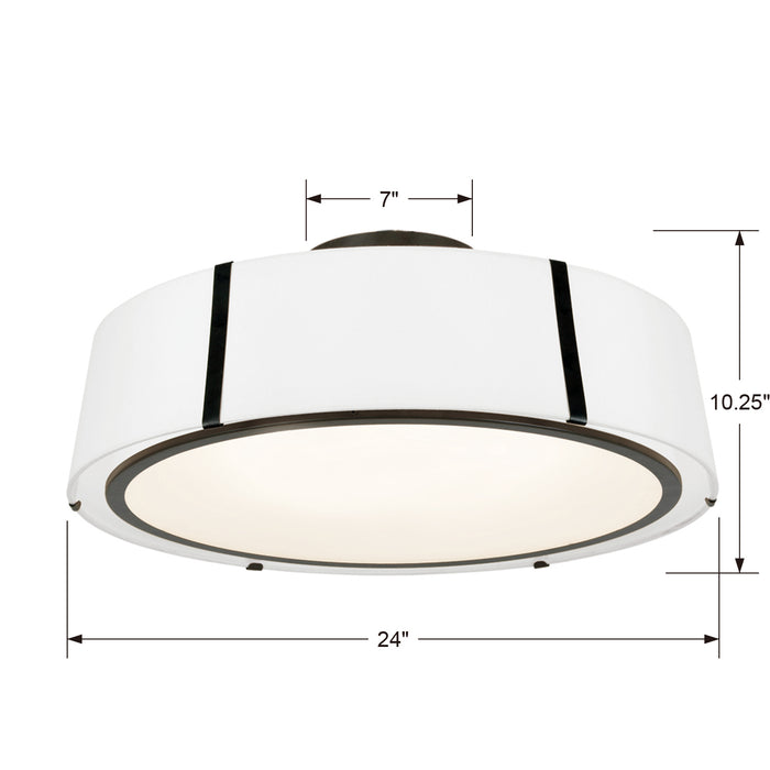 Crystorama FUL-907-BK_CEILING Six Light Semi Flush Mount, Black