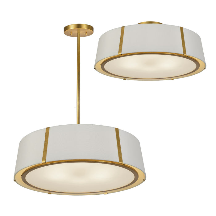 Crystorama FUL-907-GA_CEILING Six Light Semi Flush Mount, Antique Gold