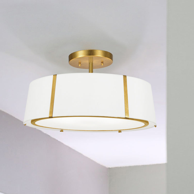 Crystorama FUL-907-GA_CEILING Six Light Semi Flush Mount, Antique Gold