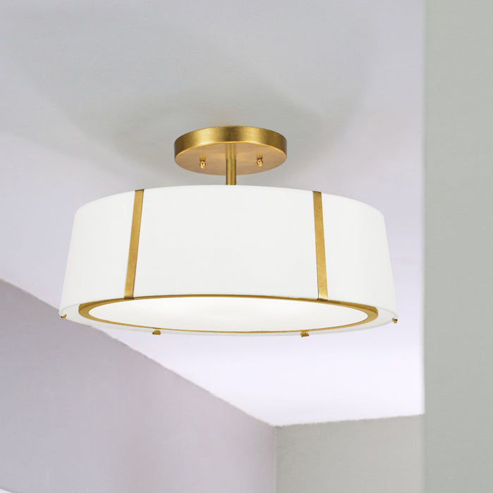 Crystorama FUL-907-GA_CEILING Six Light Semi Flush Mount, Antique Gold