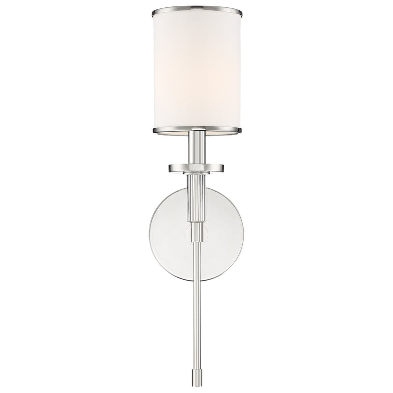 Crystorama HAT-471-PN One Light Wall Sconce, Polished Nickel