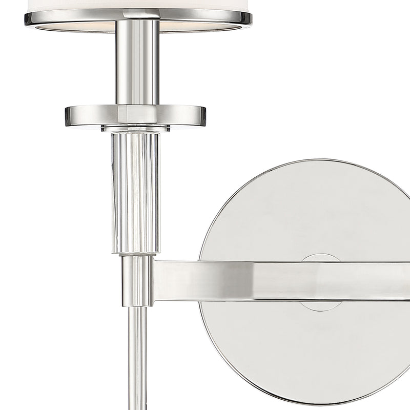 Crystorama HAT-472-PN Two Light Wall Sconce, Polished Nickel