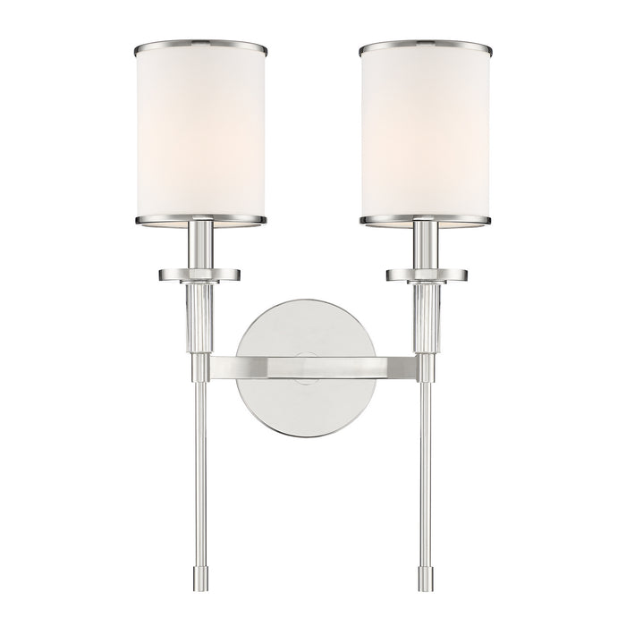 Crystorama HAT-472-PN Two Light Wall Sconce, Polished Nickel