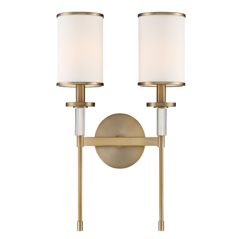 Crystorama HAT-472-VG Two Light Wall Sconce, Vibrant Gold