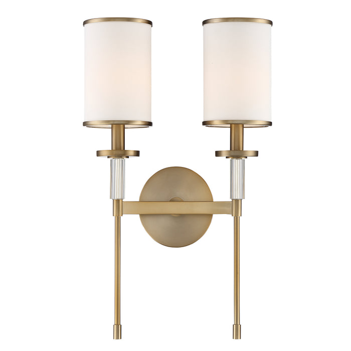 Crystorama HAT-472-VG Two Light Wall Sconce, Vibrant Gold