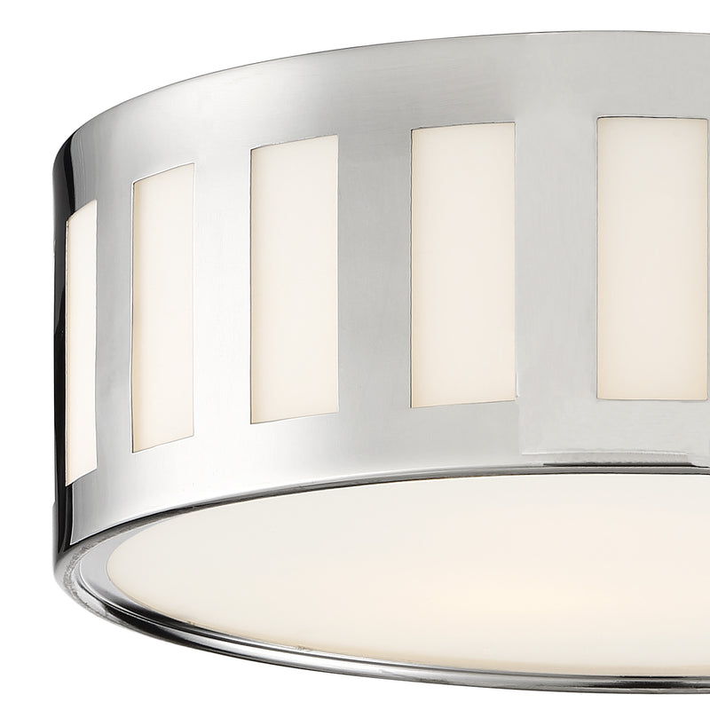 Crystorama KEN-2203-PN Three Light Flush Mount, Polished Nickel