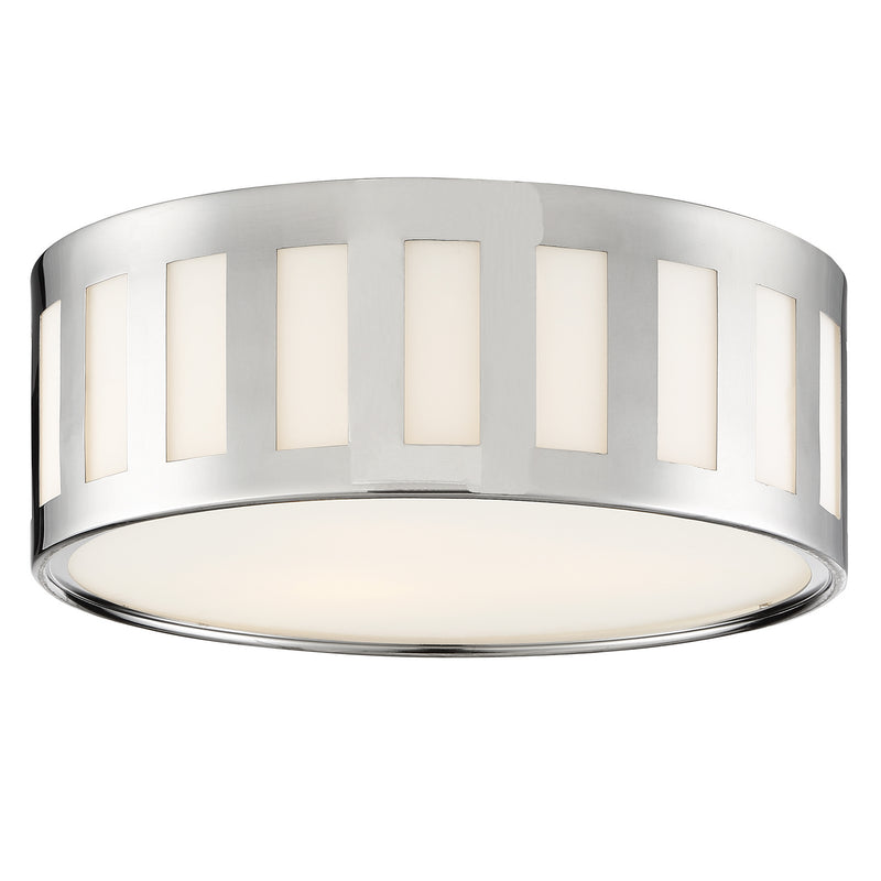 Crystorama KEN-2203-PN Three Light Flush Mount, Polished Nickel