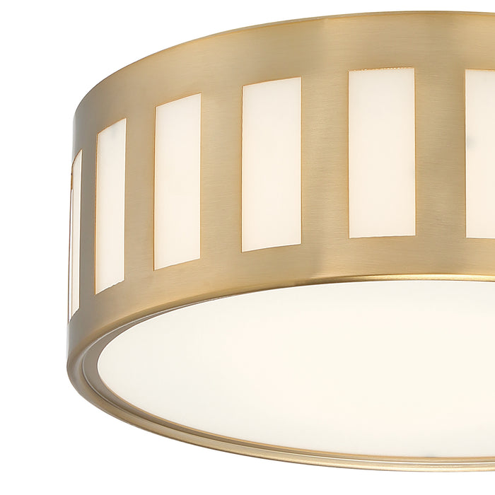 Crystorama KEN-2203-VG Three Light Flush Mount, Vibrant Gold