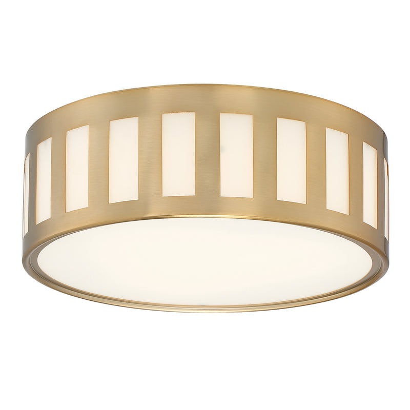 Crystorama KEN-2203-VG Three Light Flush Mount, Vibrant Gold