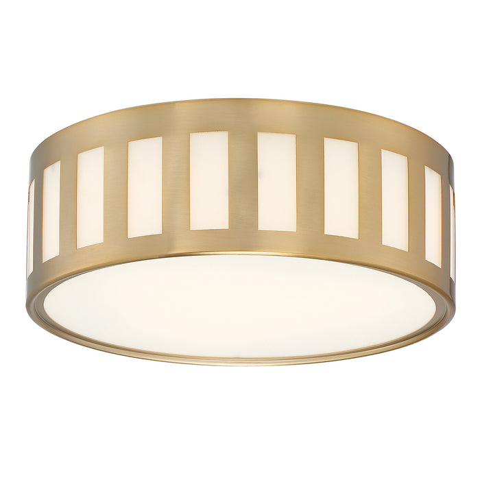 Crystorama KEN-2203-VG Three Light Flush Mount, Vibrant Gold