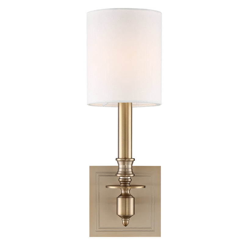 Crystorama LLO-481-AG One Light Wall Sconce, Aged Brass