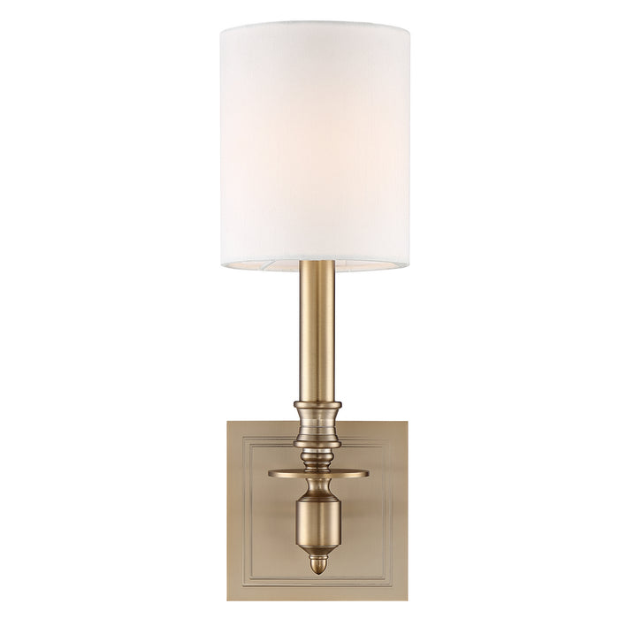 Crystorama LLO-481-AG One Light Wall Sconce, Aged Brass