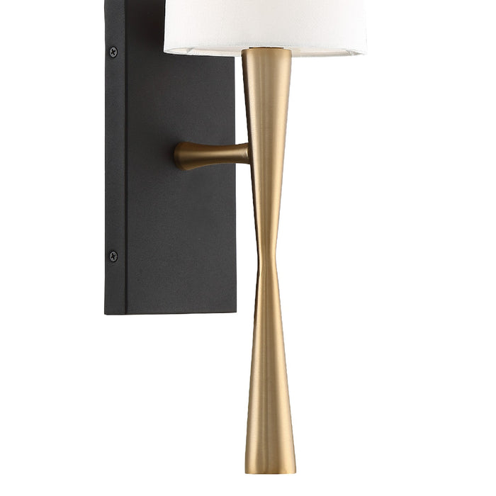 Crystorama TRE-221-AG-BF One Light Wall Sconce, Aged Brass + Black Forged