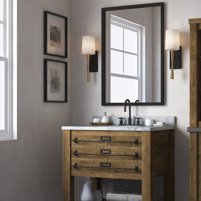 Crystorama TRE-221-AG-BF One Light Wall Sconce, Aged Brass + Black Forged