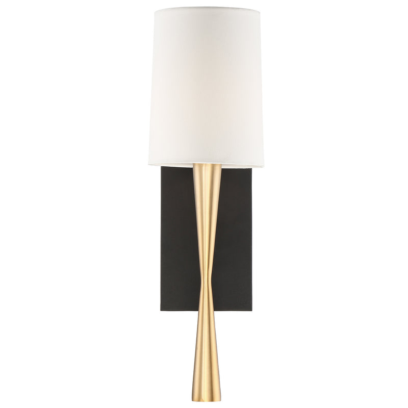 Crystorama TRE-221-AG-BF One Light Wall Sconce, Aged Brass + Black Forged