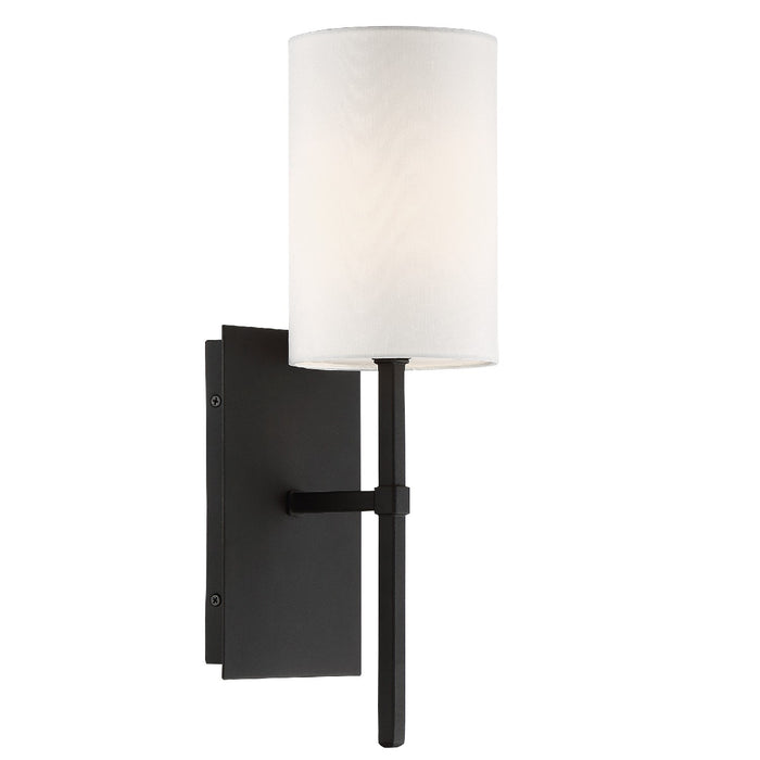 Crystorama VER-241-BF One Light Wall Sconce, Black Forged