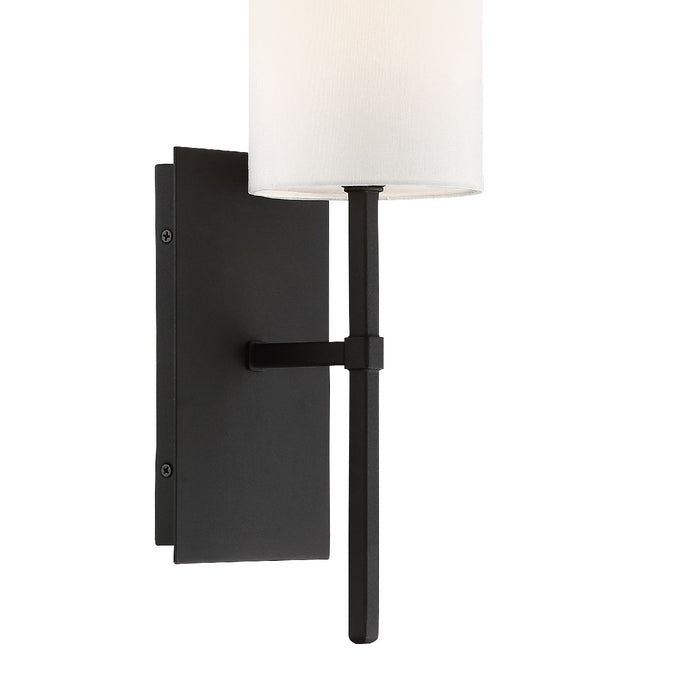 Crystorama VER-241-BF One Light Wall Sconce, Black Forged