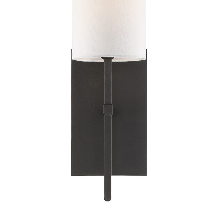 Crystorama VER-241-BF One Light Wall Sconce, Black Forged