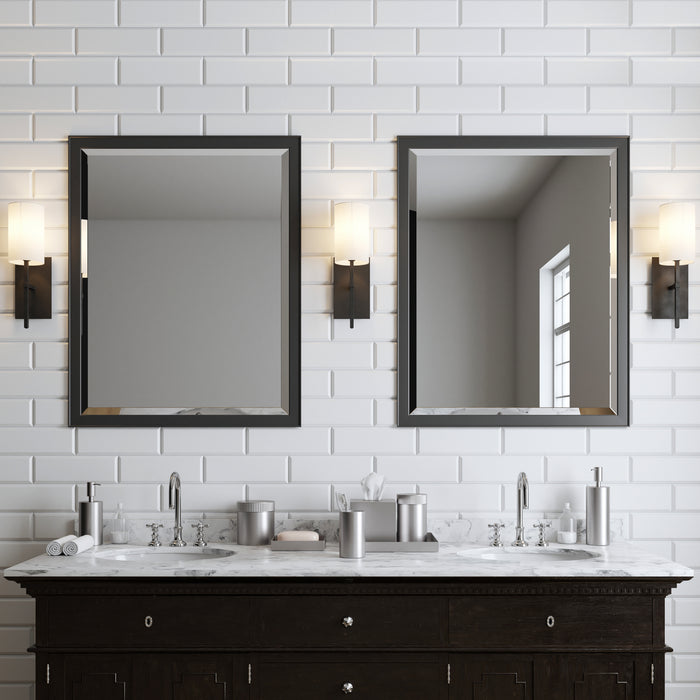 Crystorama VER-241-BF One Light Wall Sconce, Black Forged