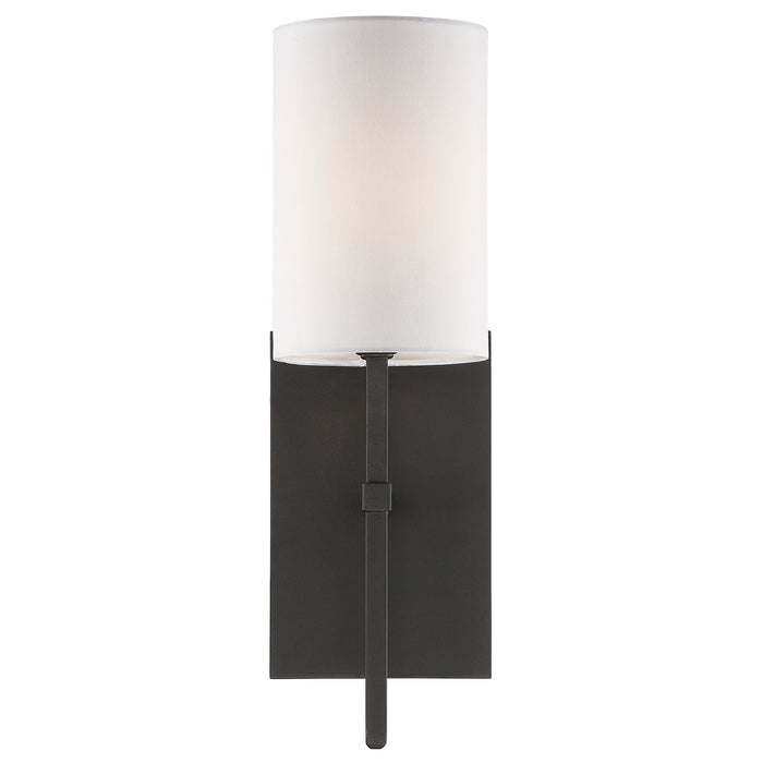 Crystorama VER-241-BF One Light Wall Sconce, Black Forged