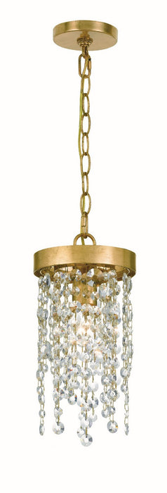 Crystorama WIN-610-GA-CL-MWP One Light Pendant, Antique Gold