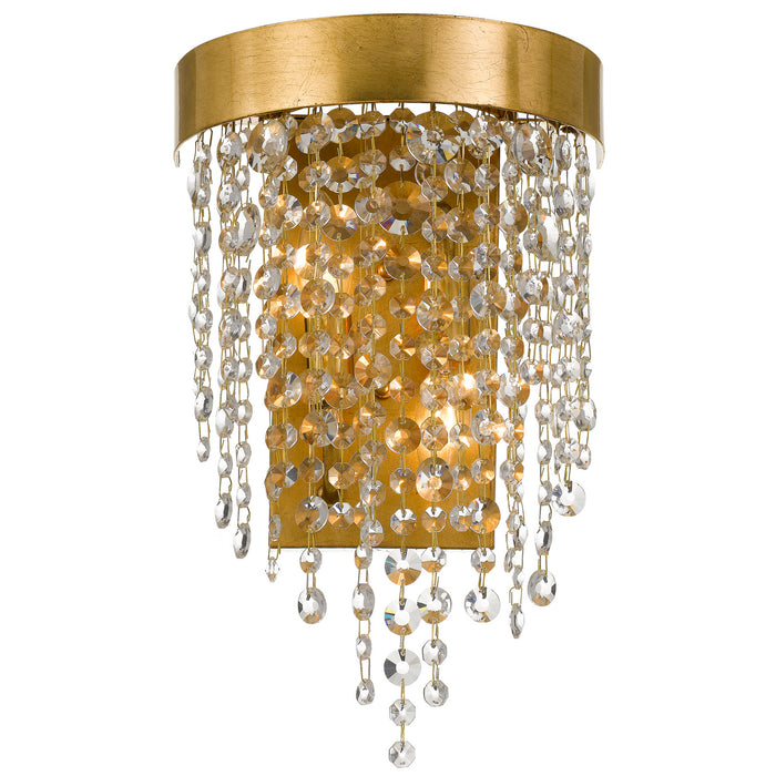 Crystorama WIN-612-GA-CL-MWP Two Light Wall Sconce, Antique Gold