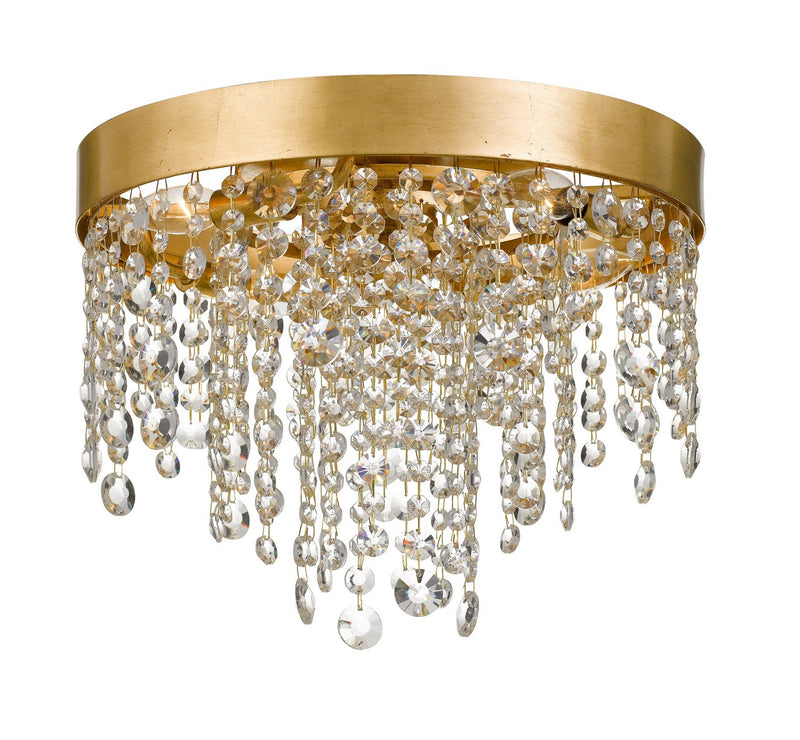 Crystorama WIN-613-GA-CL-MWP Four Light Flush Mount, Antique Gold