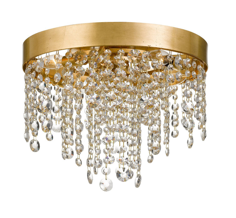 Crystorama WIN-613-GA-CL-MWP Four Light Flush Mount, Antique Gold