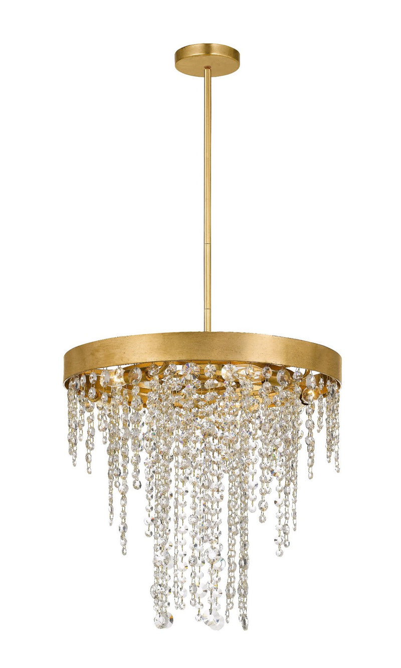 Crystorama WIN-615-GA-CL-MWP Five Light Chandelier, Antique Gold