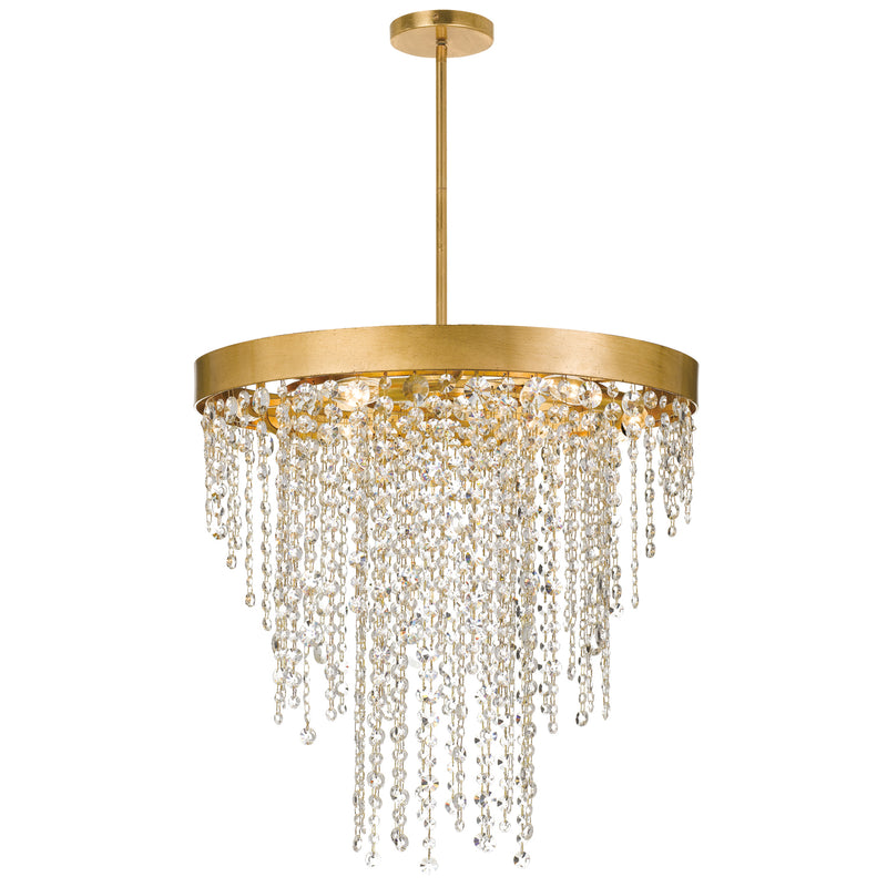 Crystorama WIN-616-GA-CL-MWP Six Light Chandelier, Antique Gold