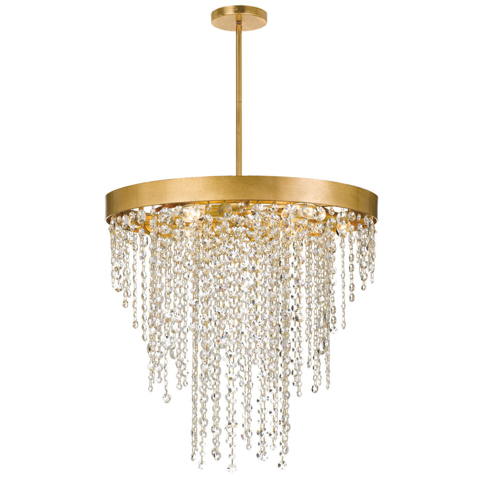 Crystorama WIN-616-GA-CL-MWP Six Light Chandelier, Antique Gold