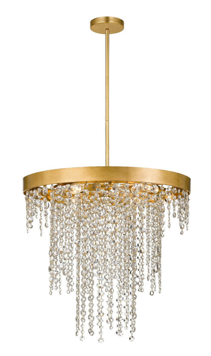 Crystorama WIN-616-GA-CL-MWP Six Light Chandelier, Antique Gold