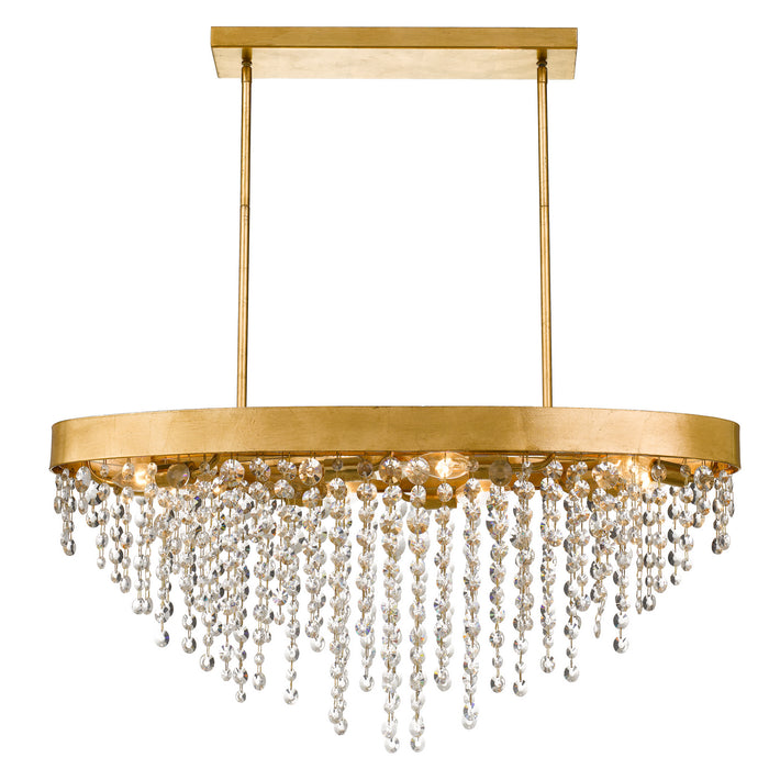 Crystorama WIN-619-GA-CL-MWP Eight Light Chandelier, Antique Gold