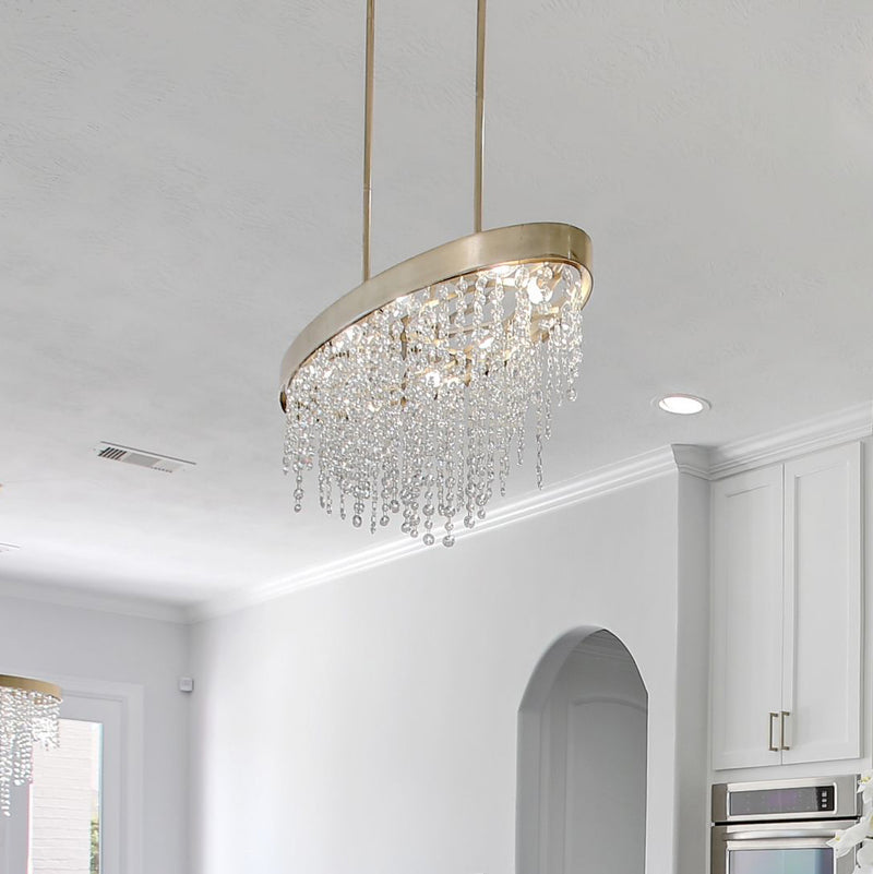 Crystorama WIN-619-GA-CL-MWP Eight Light Chandelier, Antique Gold