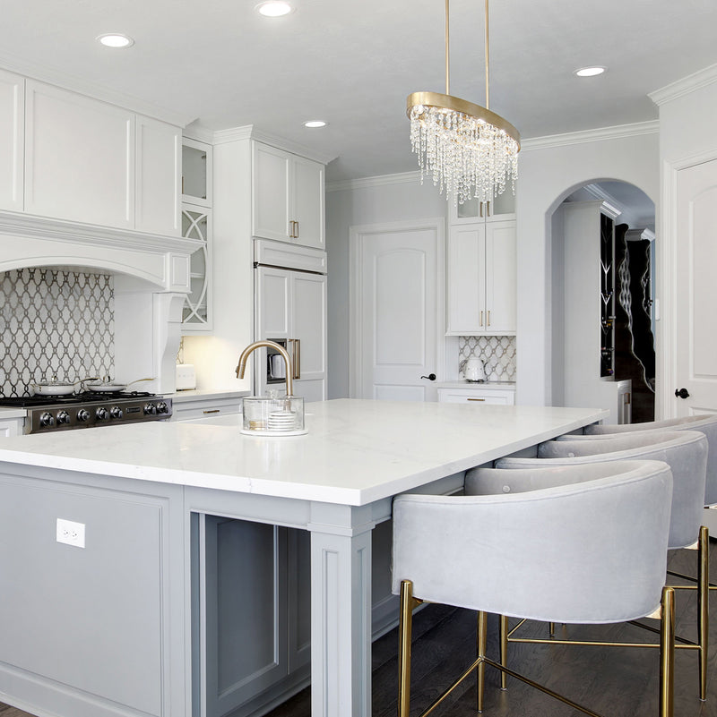 Crystorama WIN-619-GA-CL-MWP Eight Light Chandelier, Antique Gold