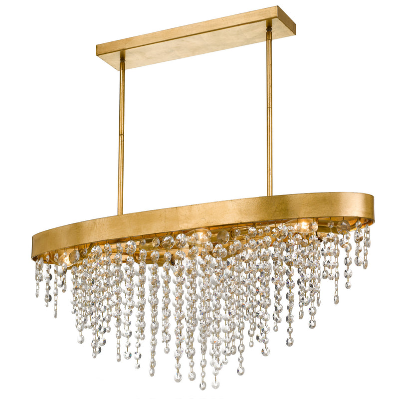 Crystorama WIN-619-GA-CL-MWP Eight Light Chandelier, Antique Gold