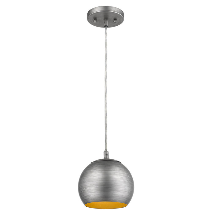 Acclaim Lighting TP7263-66 One Light Pendant, Hand Painted Weathered Pewter W/ Gold Interior